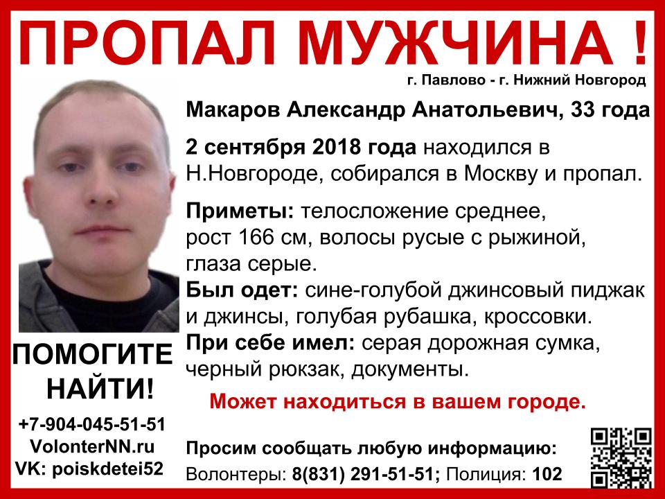 Александр Макаров пропал в Нижнем Новгороде