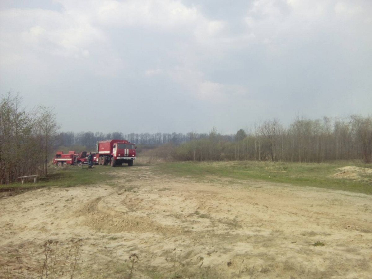Вертолет задействован при тушении сухой травы в городском округе Навашинский