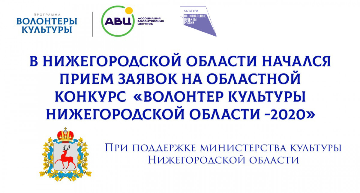 Стартовал конкурс «Волонтер культуры Нижегородской области-2020»