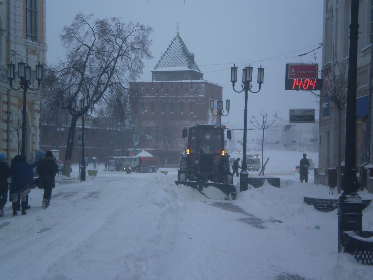 город в снегу