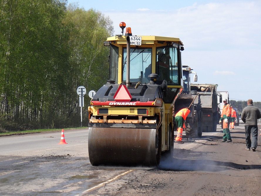 Укладка асфальта.Богородская трасса.5