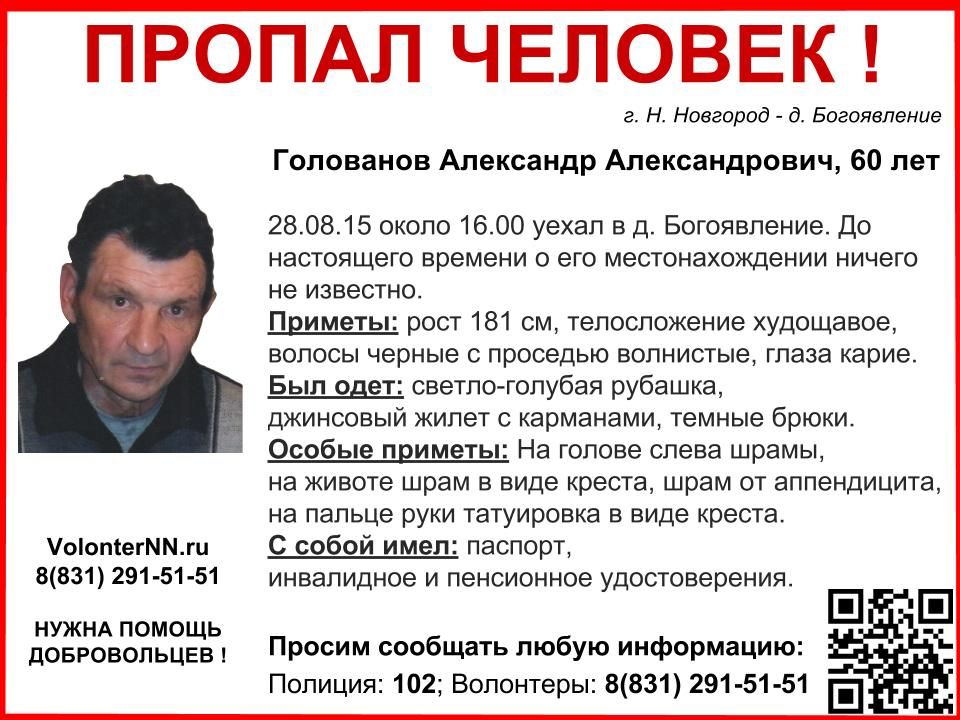 Пропавший Александр Голованов