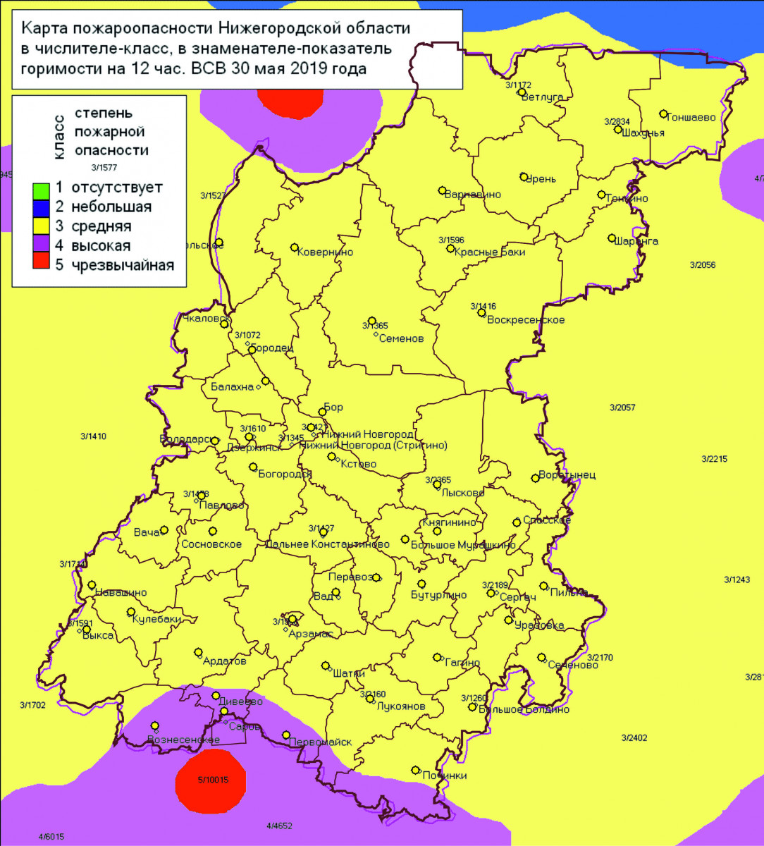 Карта пожароопасности в нижегородской области