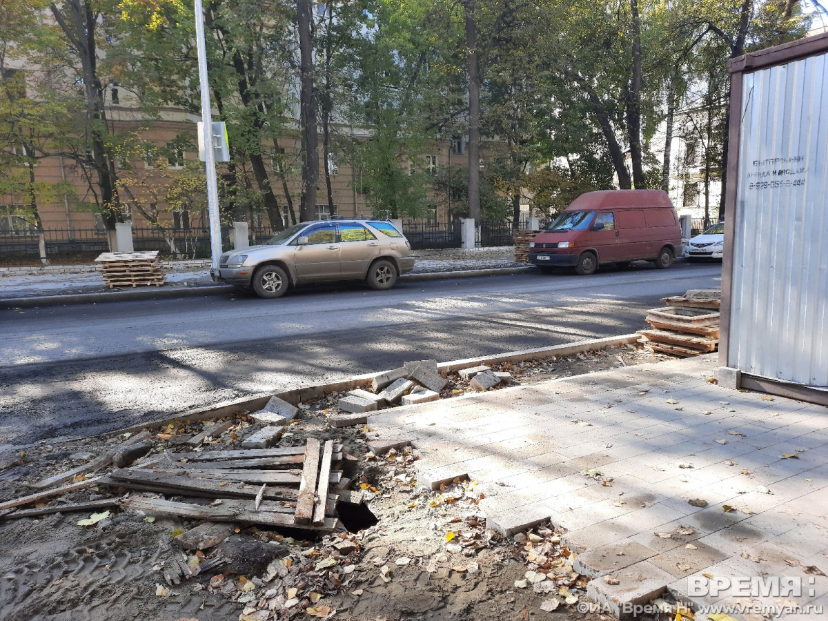 Ремонт улицы Минина в Нижнем Новгороде завершится в середине октября