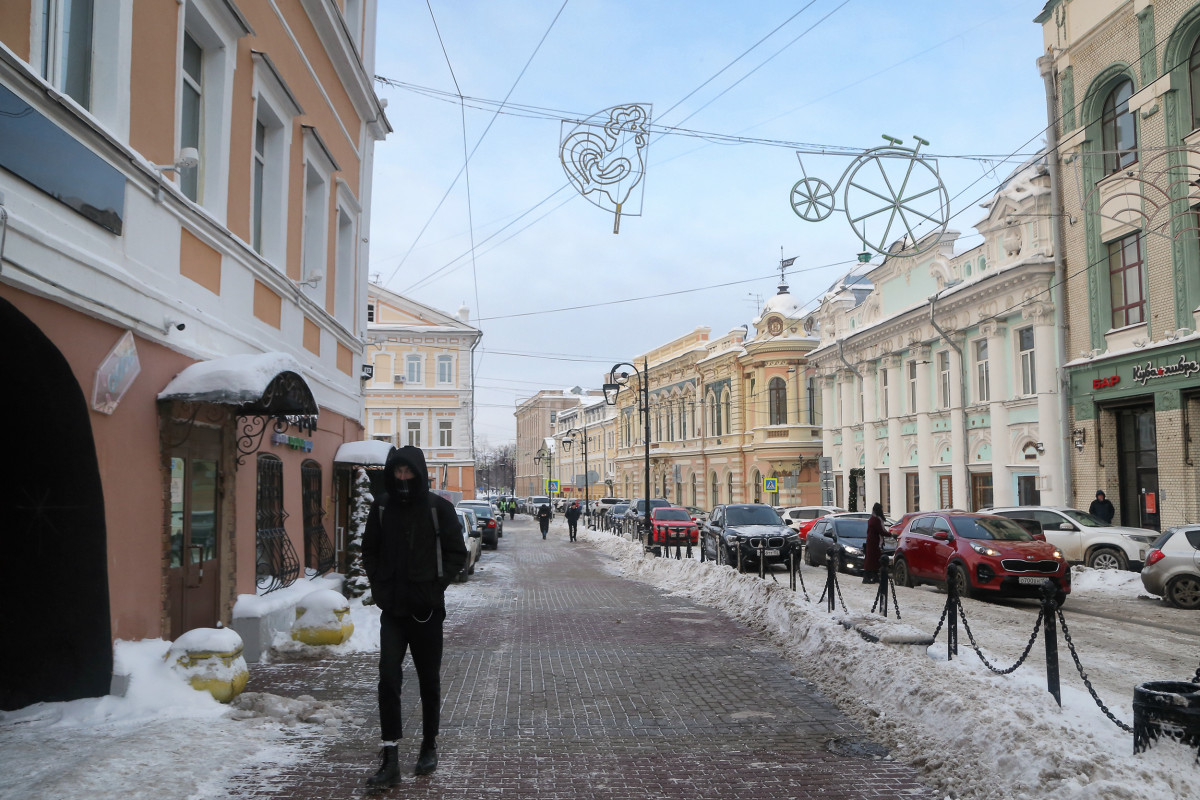 Нижний конечно. Ул Рождественская Нижний Новгород декабрь. Снежная 11 Нижний Новгород. Большая Покровская 54 Нижний Новгород. Нижний Новгород зимой Рождественская улица 2022.