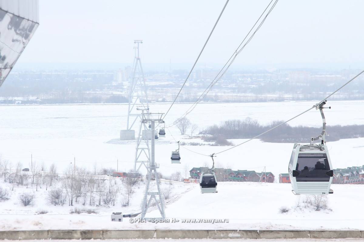 Нижегородская «канатка» не работает из-за снегопада | Информационное  агентство «Время Н»