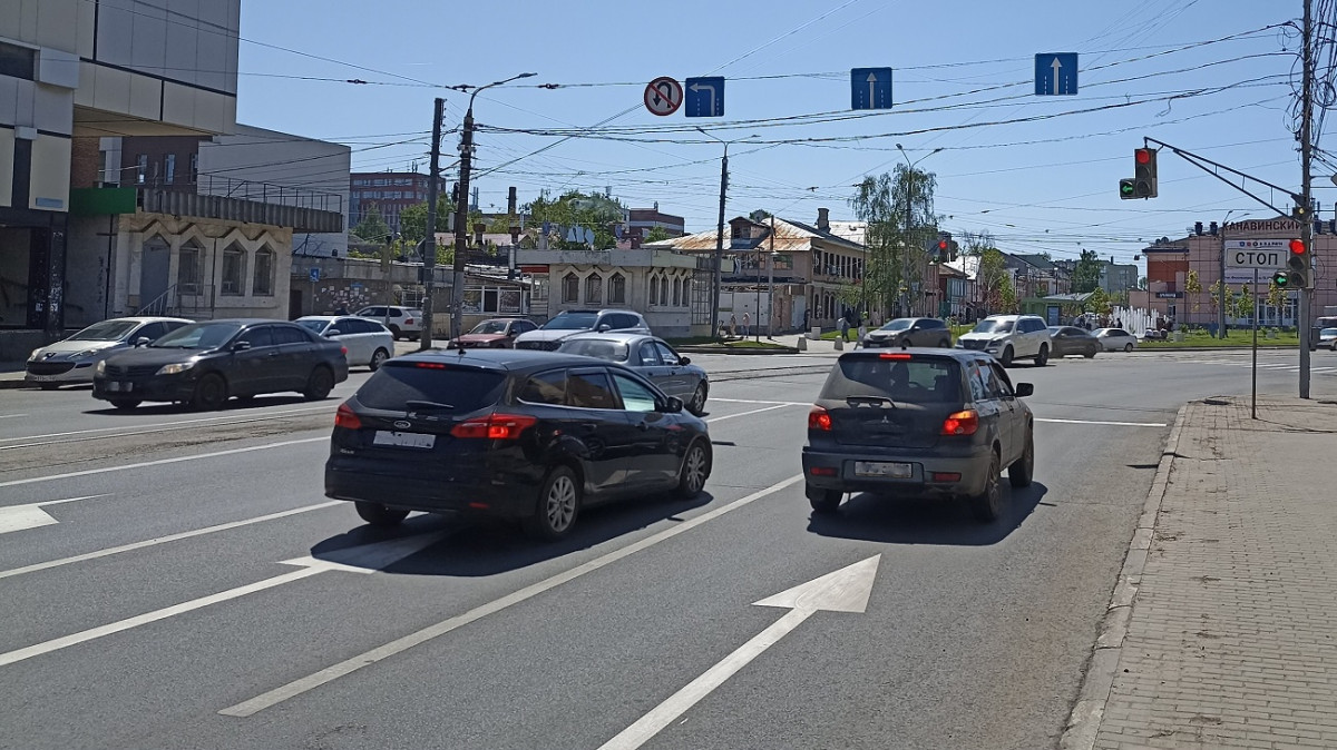 Полоса для движения добавлена на улице Чкалова в Нижнем Новгороде