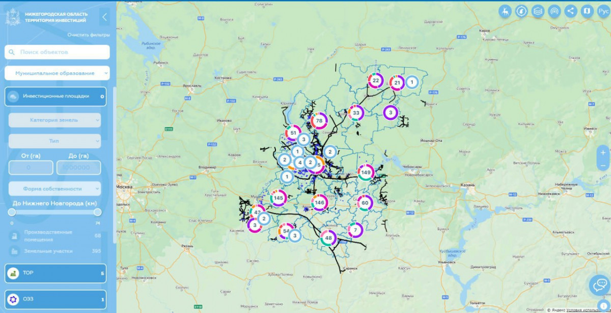 Информация о доступной инженерной инфраструктуре появилась на инвесткарте Нижегородской области