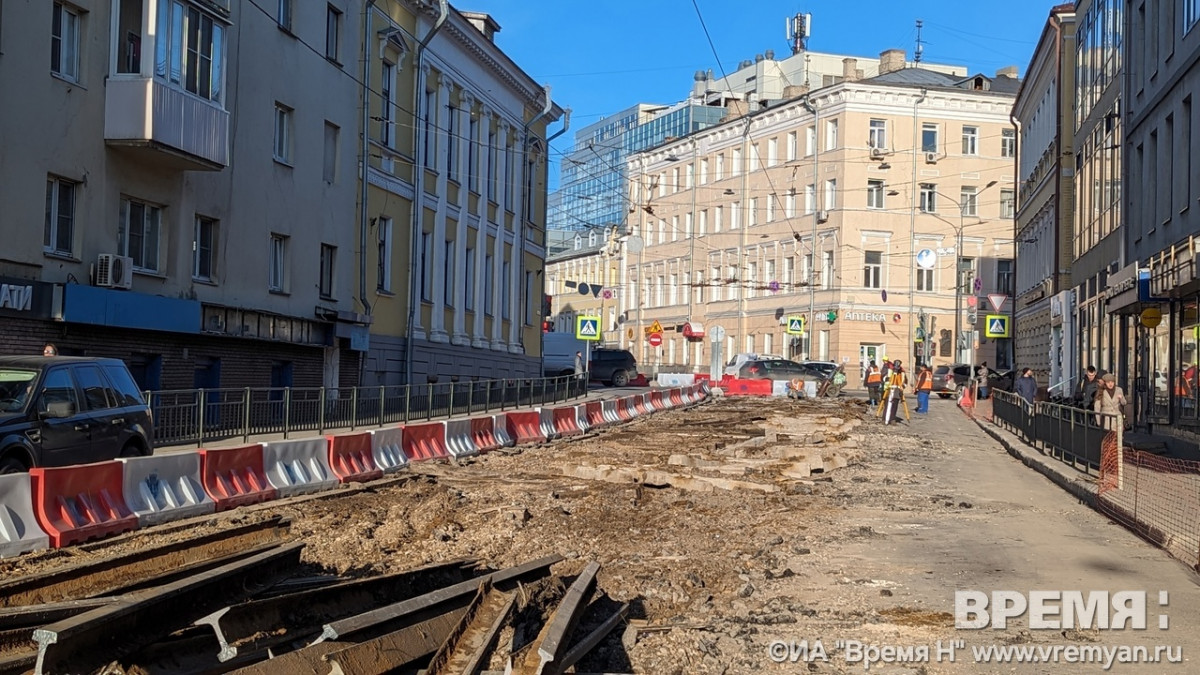Реконструкция трамвайных путей продолжается в Нижнем Новгороде