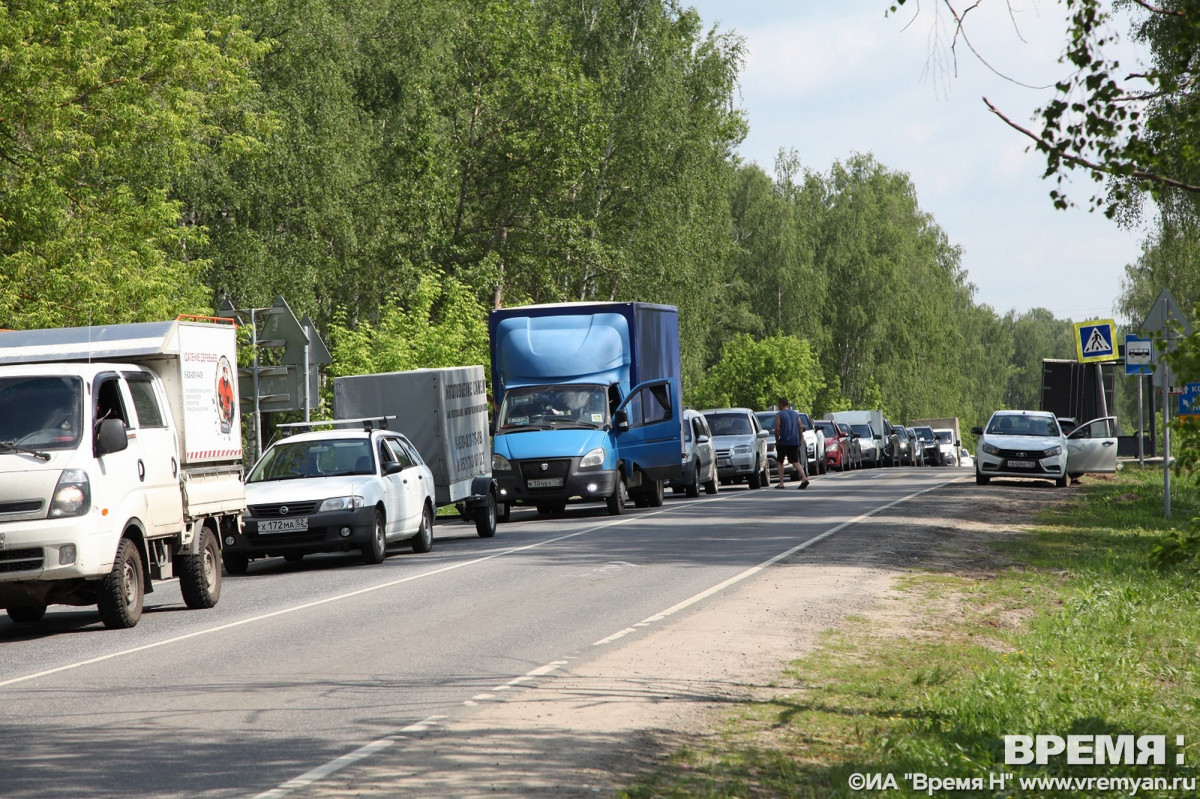 Огромные пробки образовались на выездах из Нижнего Новгорода 28 июня