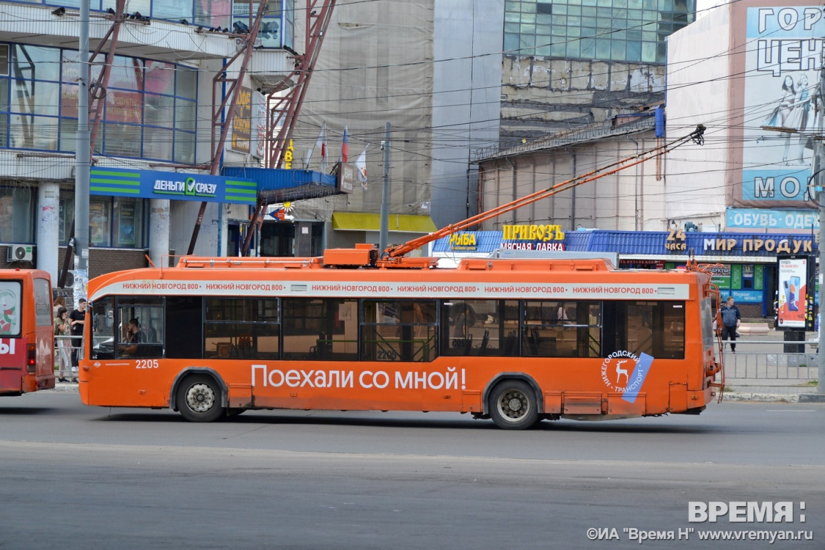 Маршруты двух троллейбусов сократят в Нижнем Новгороде 16 августа