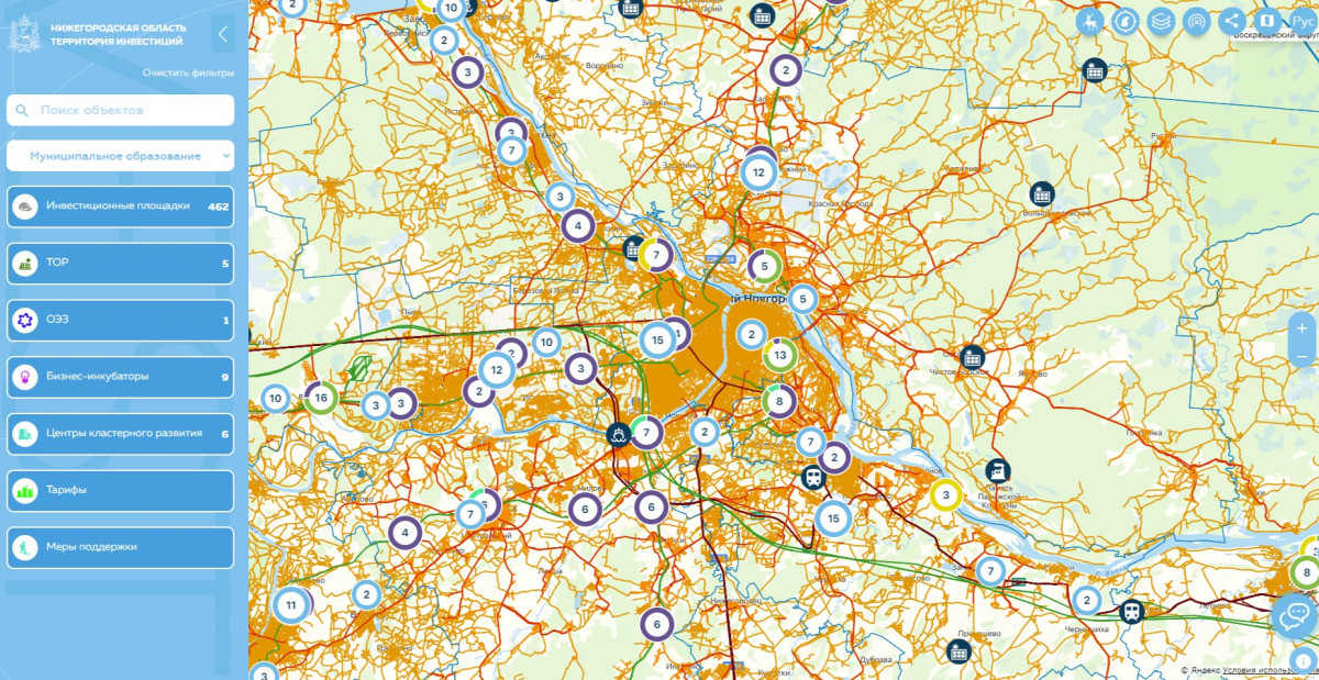 Информация о дорожной инфраструктуре обновлена на инвестиционной карте Нижегородской области