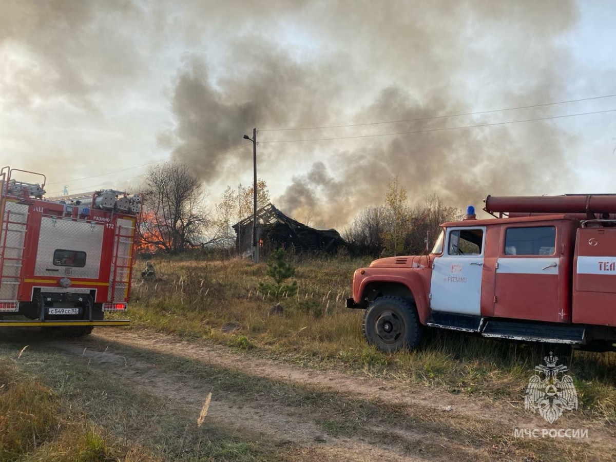 Восемь домов сгорели в Лукояновском округе 4 октября