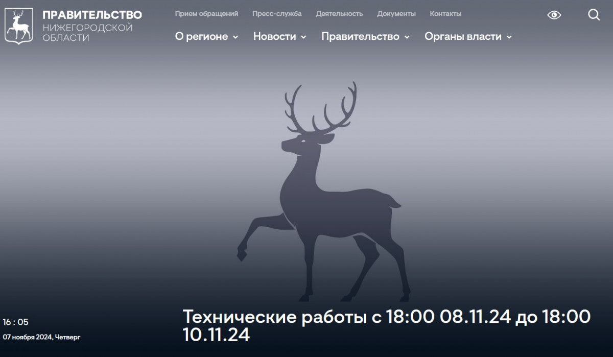 Сайты исполнительной власти Нижегородской области будут недоступны с 8 по 10 ноября