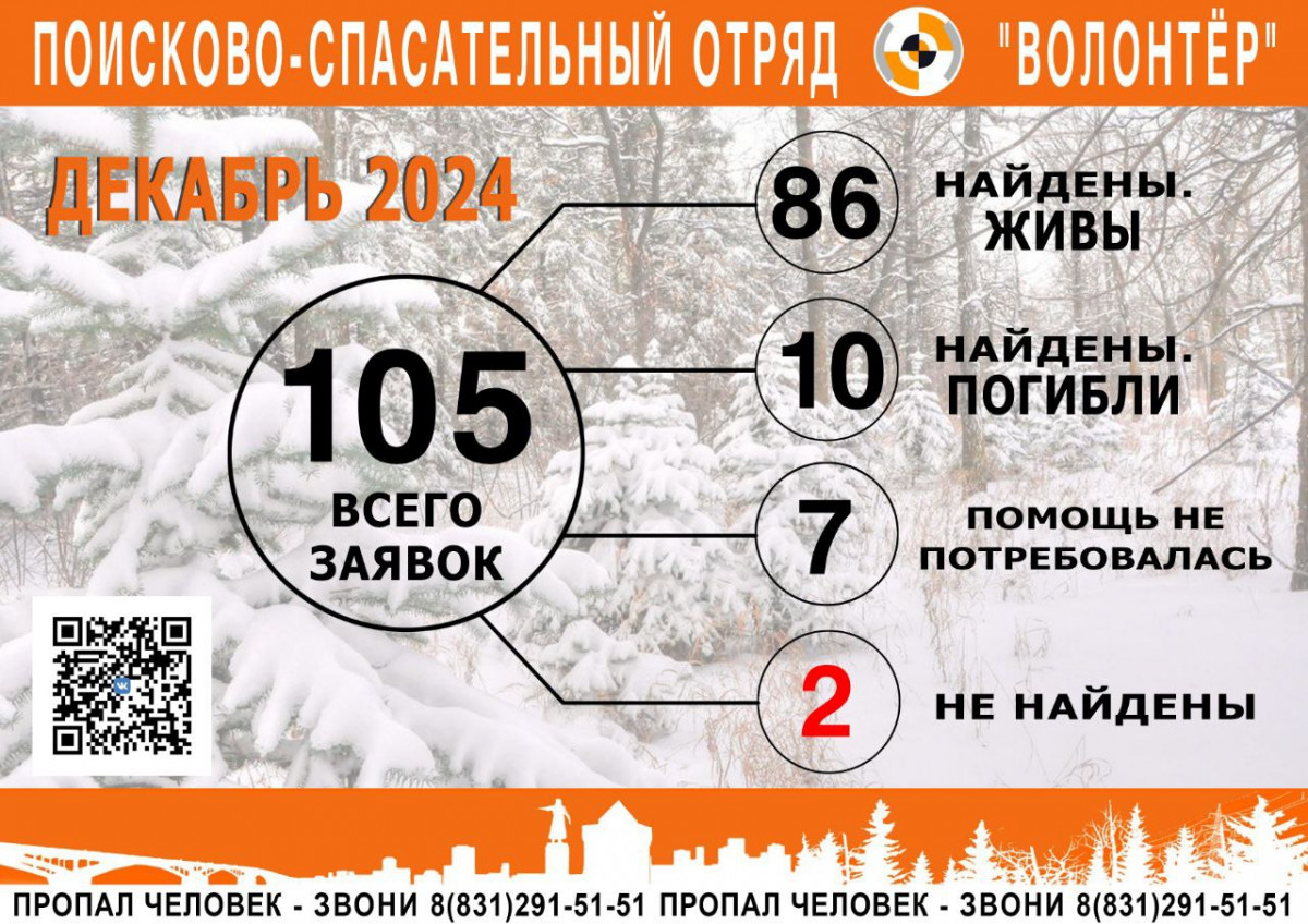 86 пропавших нашли живыми в Нижегородской области за декабрь